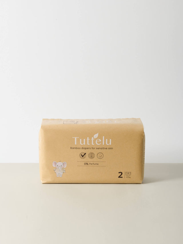 Bambusowe pieluchy rozm. 2 (3-6kg) / 32 szt.